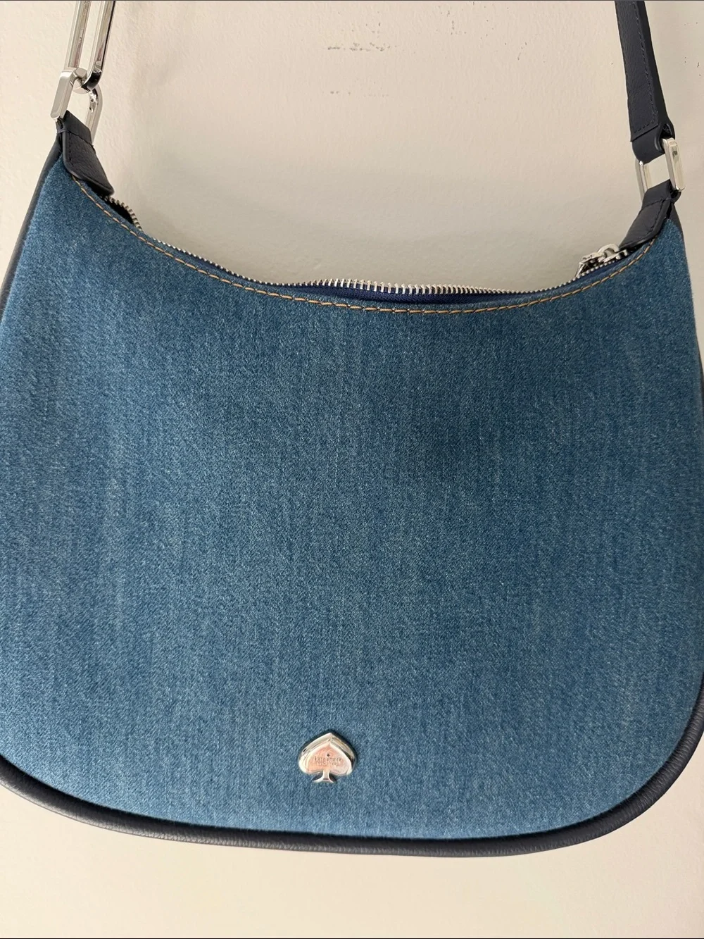 Kate Spade Denim Crescent Shoulder Bag - Blue